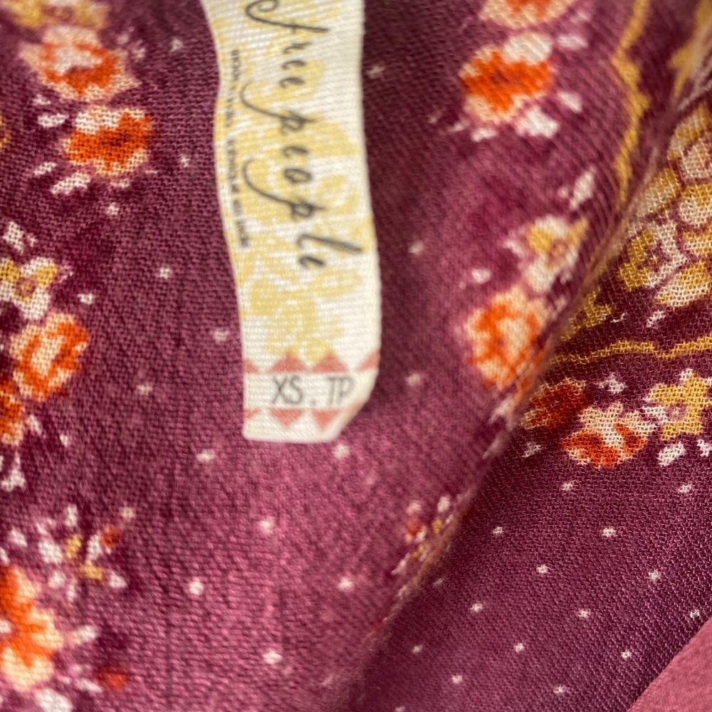 Free People plum floral multi print dress - Picture 4 of 13
